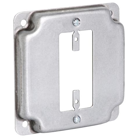 1-gang metal electrical box cover with 1/2 in. knockout|Utility cover, 1/2 inch knockout .